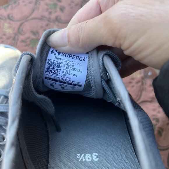 Superga 1.5 in Platform Canvas Sneaker Size 8.5 Gray Women's Shoes - Picture 9 of 11